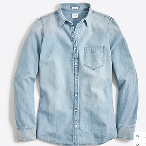 J. Crew Factory Chambray Shirt Perfect Fit, Small